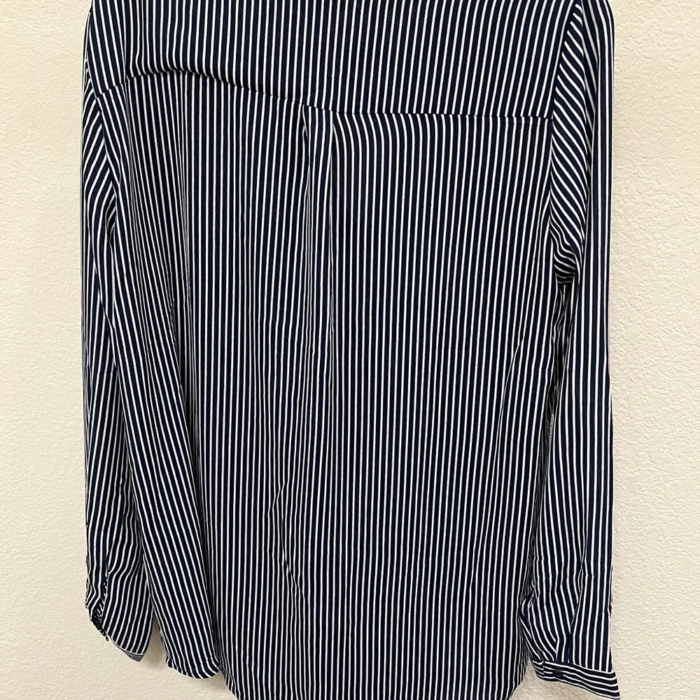 Classic Blue and White Striped Women’s Shirt - Picture 3 of 3